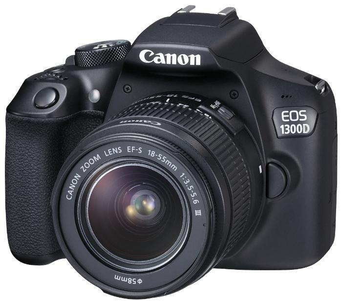 Фотокамера Canon EOS 1300D Kit 18-55 мм III + 50 мм черный купить,NaN