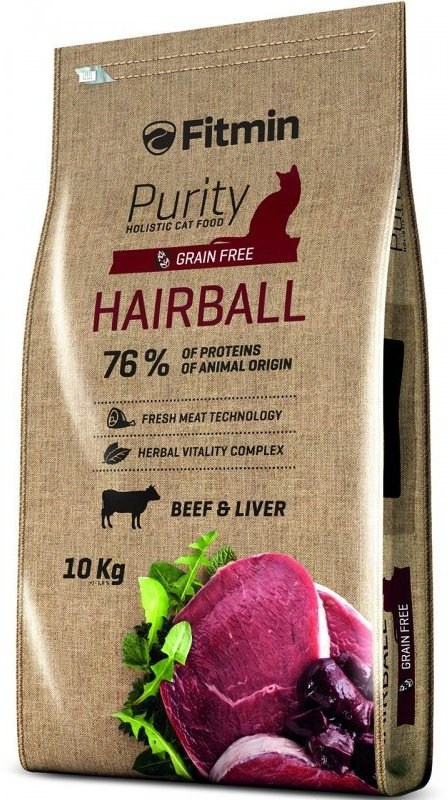 Корм Fitmin Rurity Hairball говядина, печень 10 кг купить,NaN