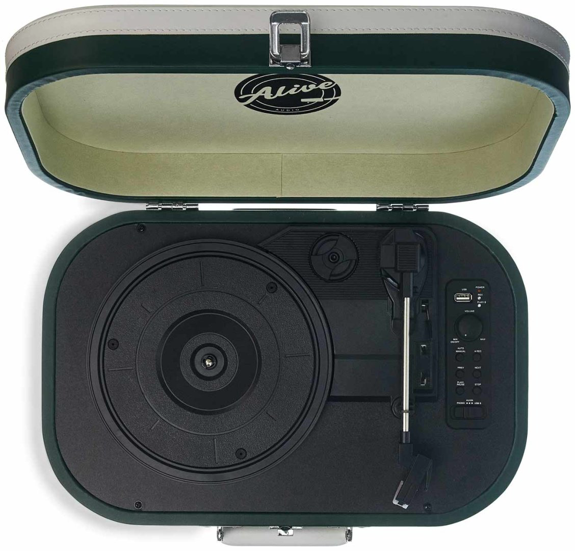 Виниловый проигрыватель ALIVE AUDIO VINTAGE Cades Gin зеленый купить,NaN