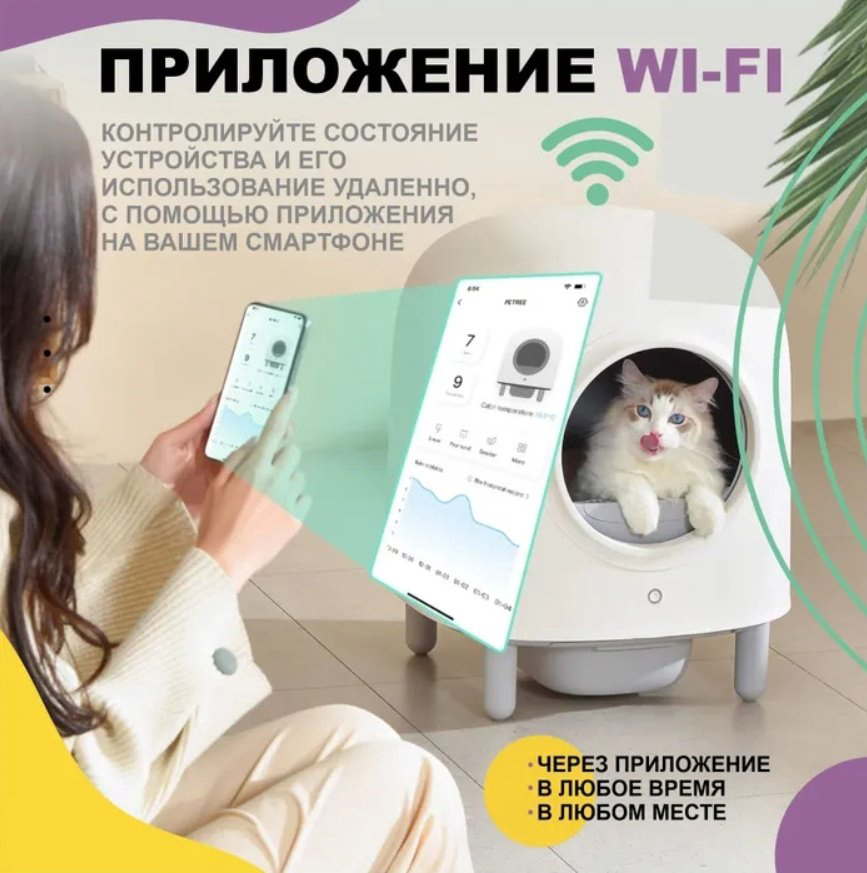 Petree автоматический туалет-лоток белый купить,NaN