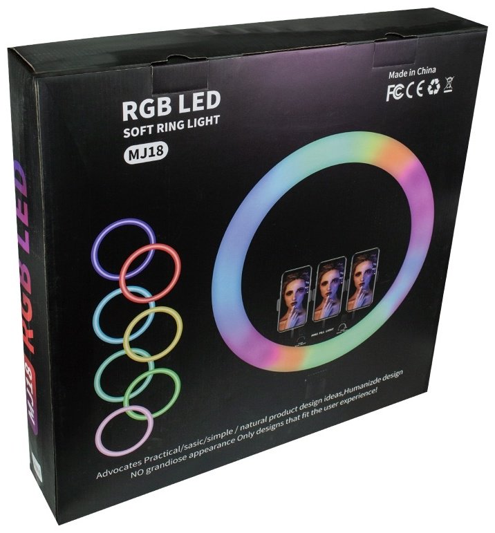 Кольцевая лампа RGB MJ18, 45 см купить,0
