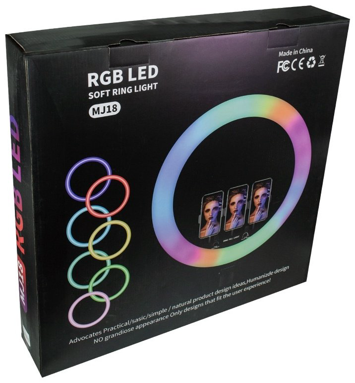 Кольцевая лампа RGB MJ18, 45 см купить,NaN
