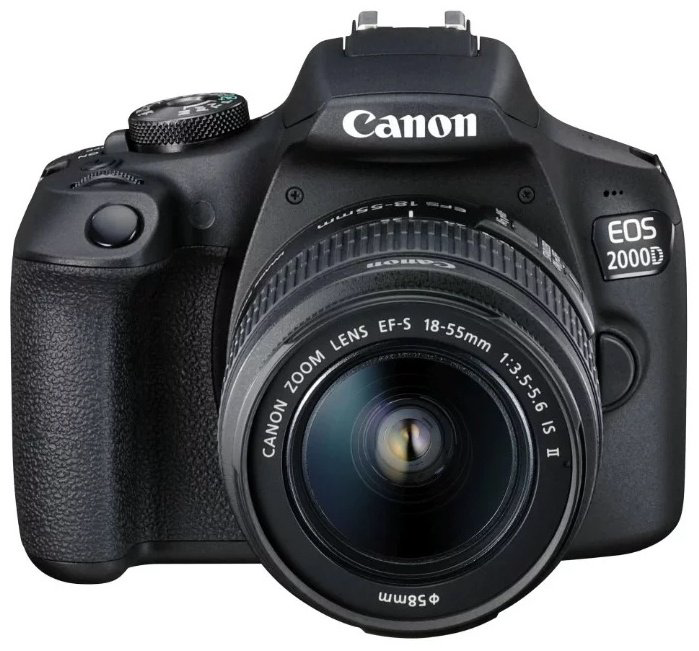 Фотокамера Canon EOS 2000D Kit EF-S 18-55 IS II черный купить,NaN