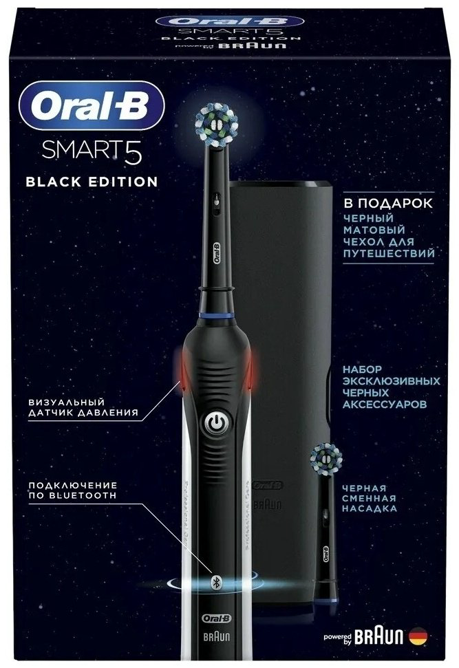 Электрическая щетка Oral-B электрическая CRAC Smart 5 щетина мягкая черный купить,NaN
