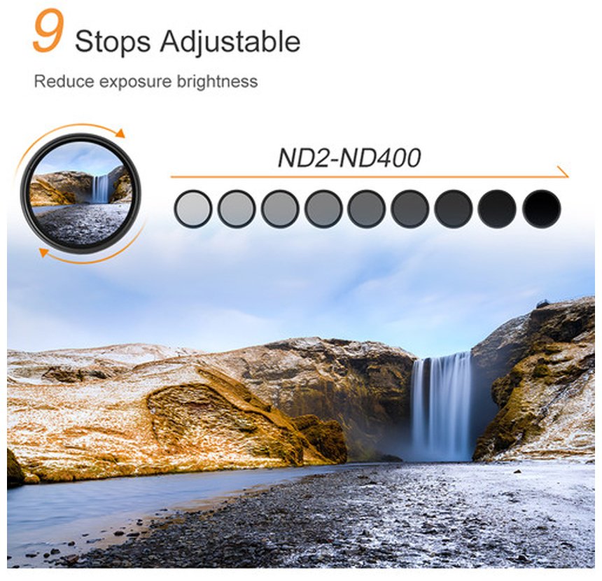 Светофильтр K&F CONCEPT 82mm Fader ND2-ND400 KF01.2801 - ForteMarket Светофильтр K&F CONCEPT 82mm Fader ND2-ND400 KF01.2801 купить,0