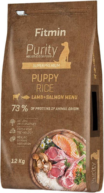 Корм Fitmin Purity Puppy Rice Lamb&amp;Salmon Ягненок и лосось для щенков всех пород 12 кг купить,NaN