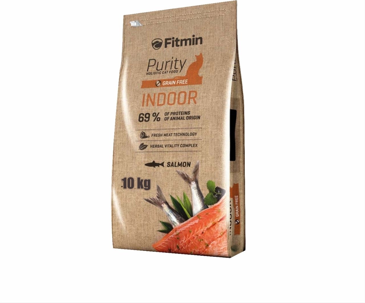 Корм Fitmin Purity Indoor для живущих в помещении лосось 10 кг