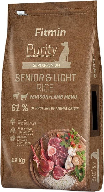 Корм Fitmin Purity Rice Senior&amp;Light Venison&amp;Lamb для старшего возраста Дичь и Ягненок 12 кг