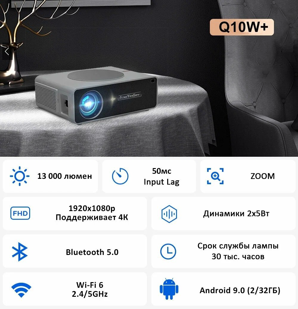 Проектор TouYinger Q10W PLUS купить,NaN