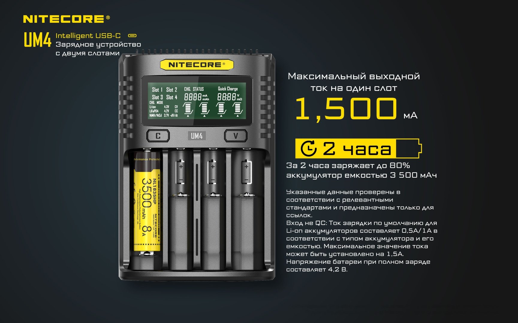 Зарядное устройство Nitecore UM4 купить,NaN