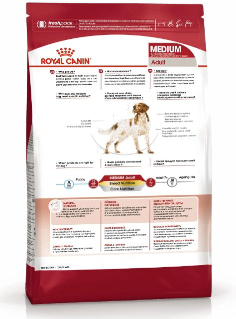 Корм Royal Canin Medium Adult для взрослых средних пород 15 кг купить,NaN