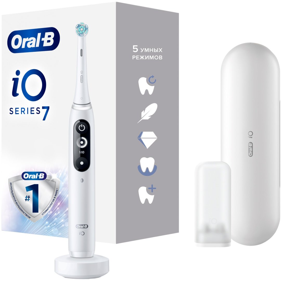 Электрическая щетка Oral-B механическая iO Series 7 White Alabaster щетина средняя