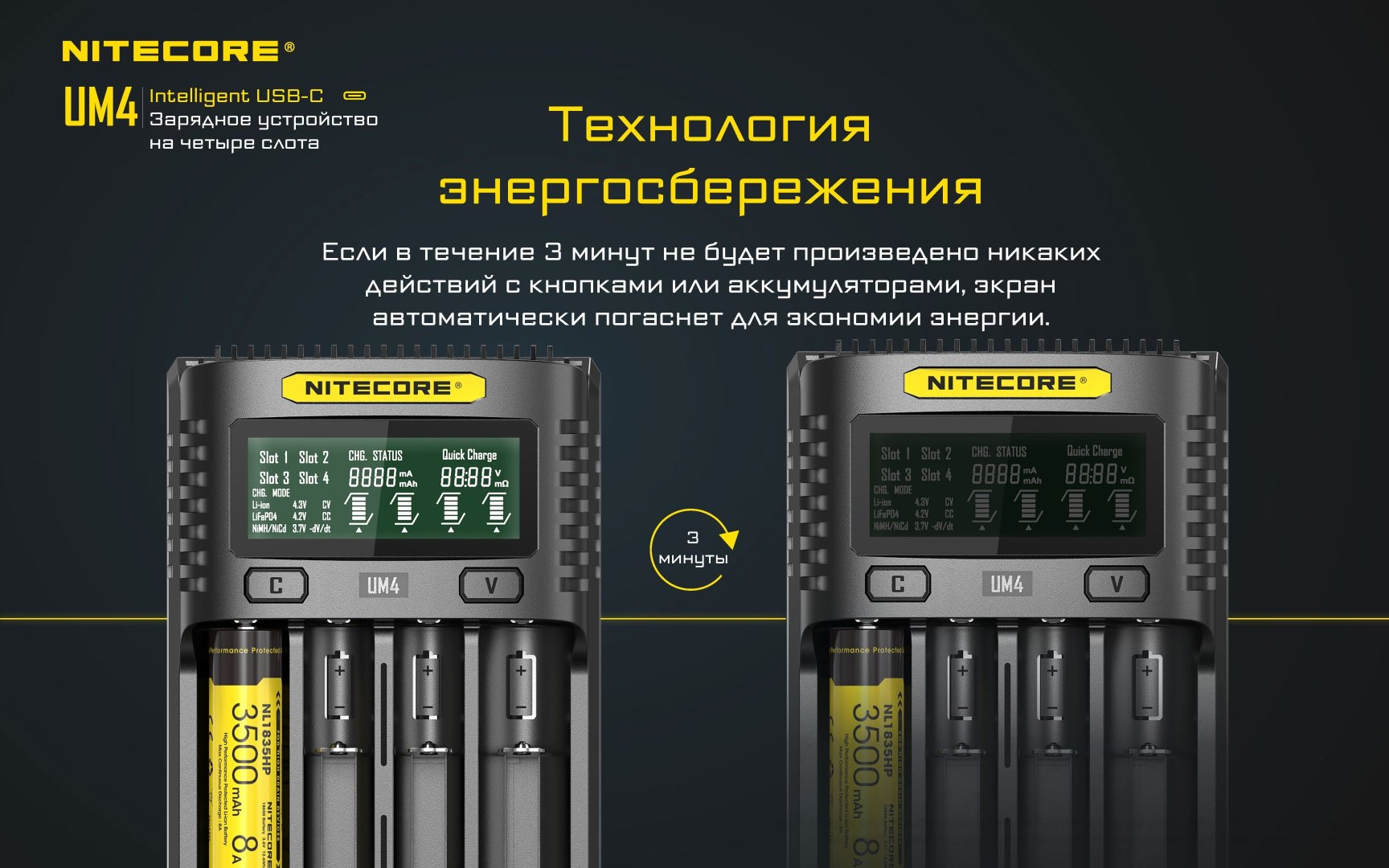 Зарядное устройство Nitecore UM4 купить,NaN