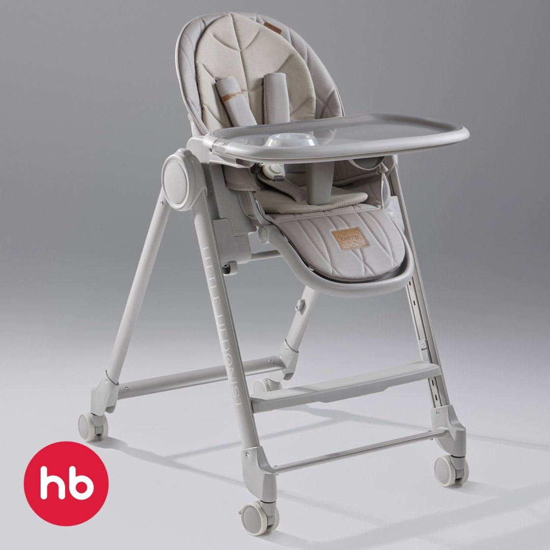 Стульчик-шезлонг Happy baby Berny Lux grey new серый
