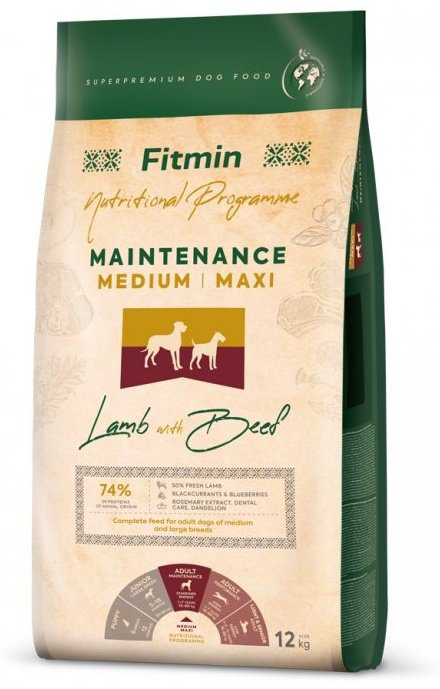 Корм Fitmin Medium Maxi Maintenance Lamb Beef для собак 12 кг купить,NaN