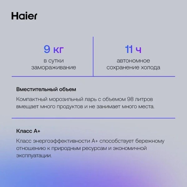 Морозильник Haier HCE100R 100 л белый купить,NaN