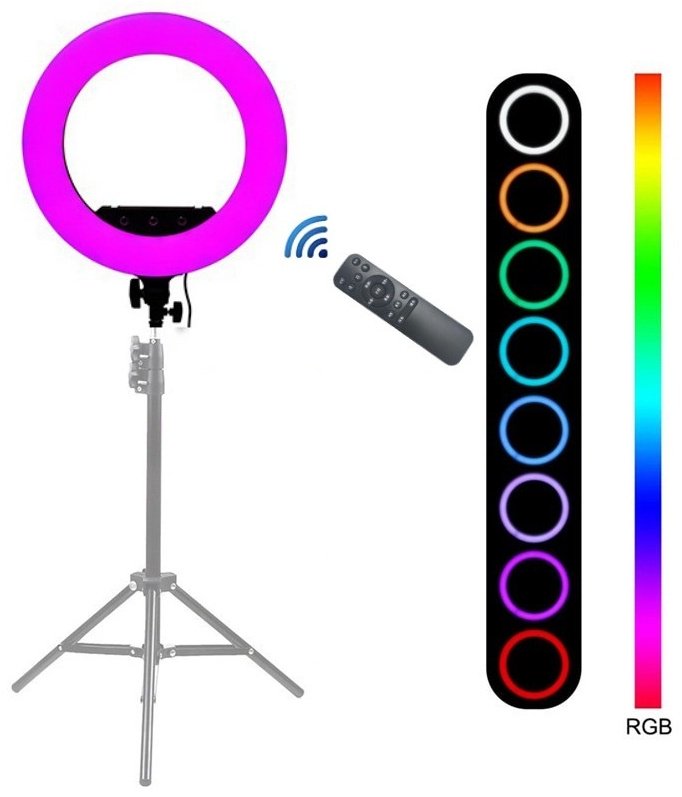 Кольцевая лампа Ring Light RL-14 35 см чёрный купить,0