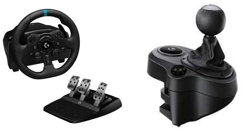 Игровой контроллер Logitech G923 + Driving Force Shifter черный купить,NaN