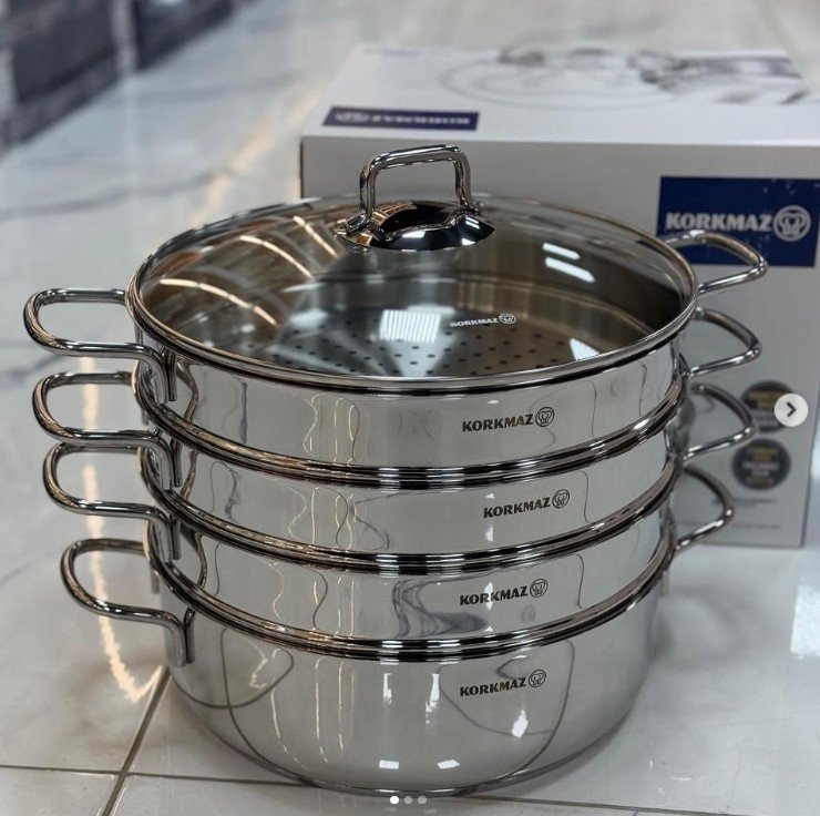 Мантоварка 5 л, Korkmaz сталь, количество ярусов: 4 - ForteMarket Мантоварка 5 л, Korkmaz сталь, количество ярусов: 4 купить,0
