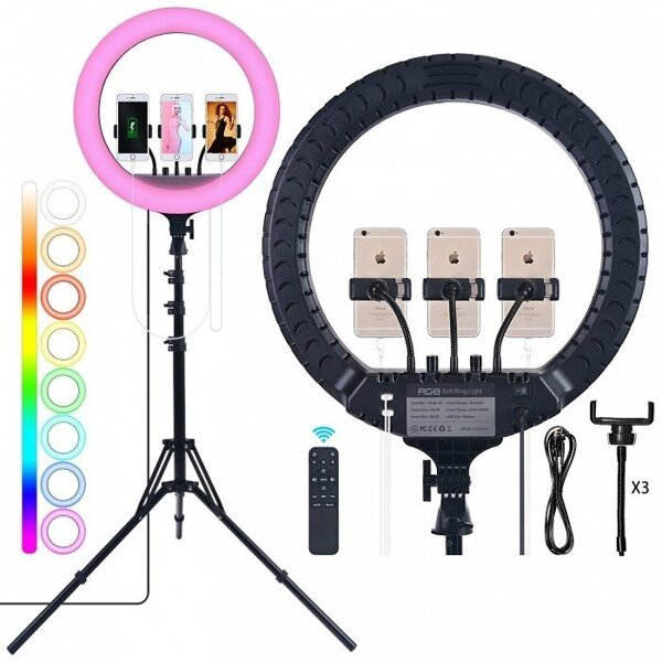 Кольцевая лампа Light Ring ZBR-18 RGB черный купить,NaN