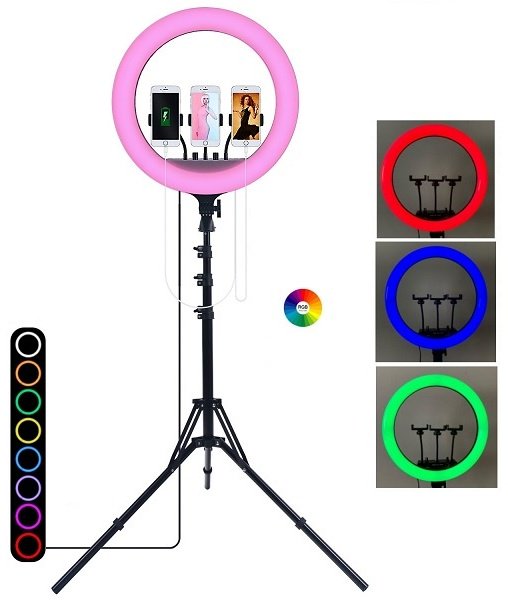Кольцевая лампа Light Ring ZBR-18 RGB черный купить,0