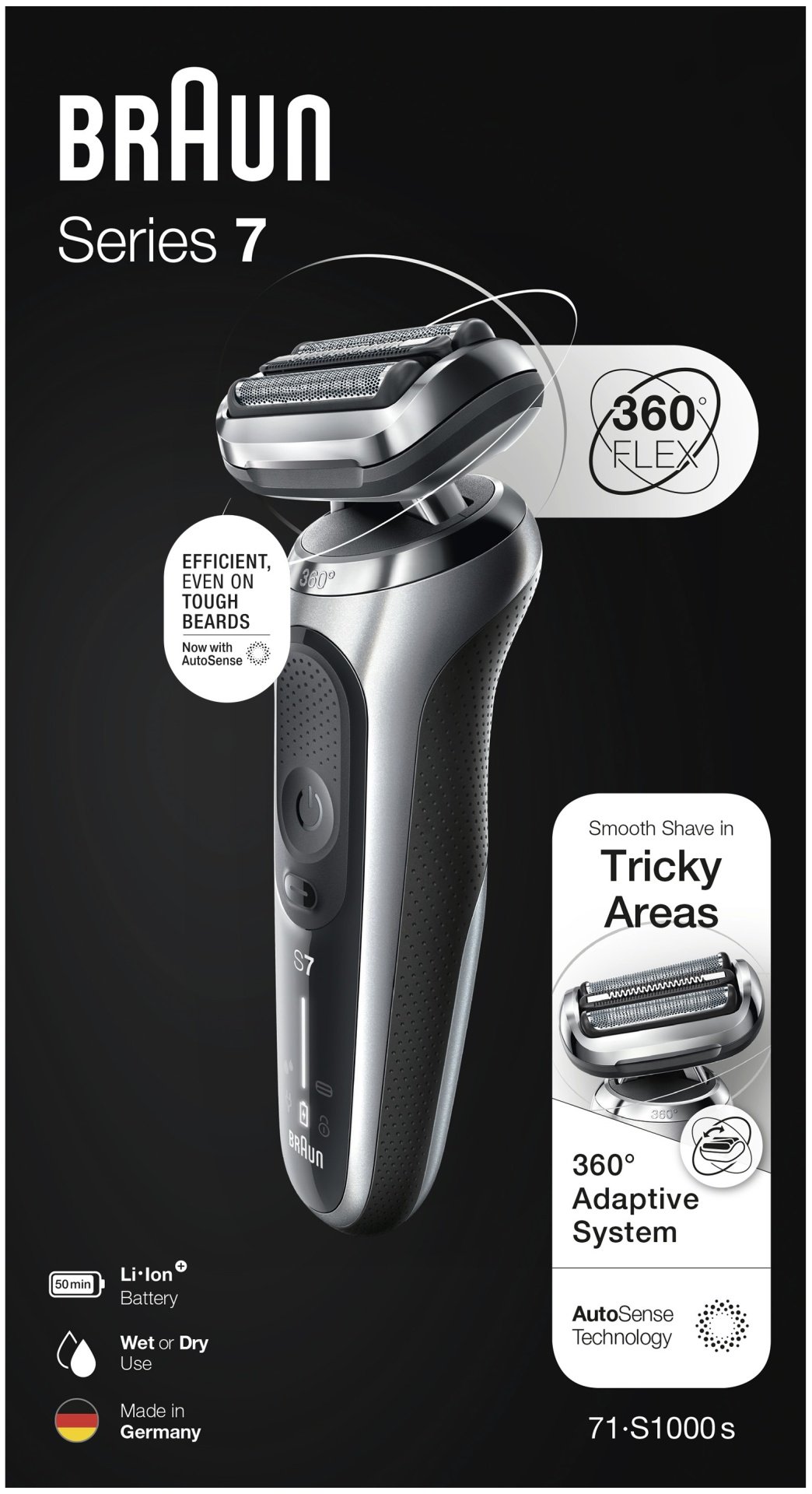 Электробритва Braun 7 71-S1000S сеточная от аккумулятора - ForteMarket Электробритва Braun 7 71-S1000S сеточная от аккумулятора купить,0