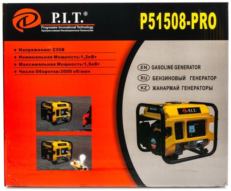 Электростанция бензиновая P.I.T. 1.2 кВт 1 (220 В), 51508 PRO - ForteMarket Электростанция бензиновая P.I.T. 1.2 кВт 1 (220 В), 51508 PRO купить,0