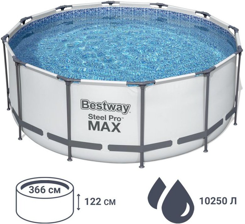 Бассейн каркасный Bestway Steel Pro Max, 366x122 см купить,NaN