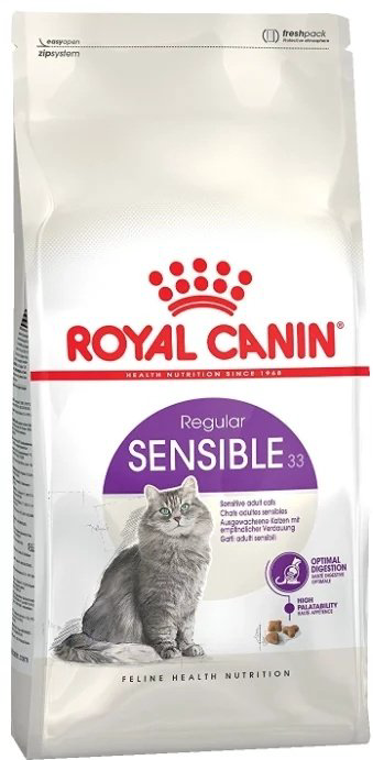 Корм Royal Canin Sensible 33 при чувствительном пищеварении птица 10 кг купить,NaN