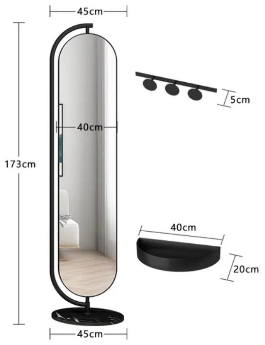 Зеркало напольное 40x173 см купить,NaN