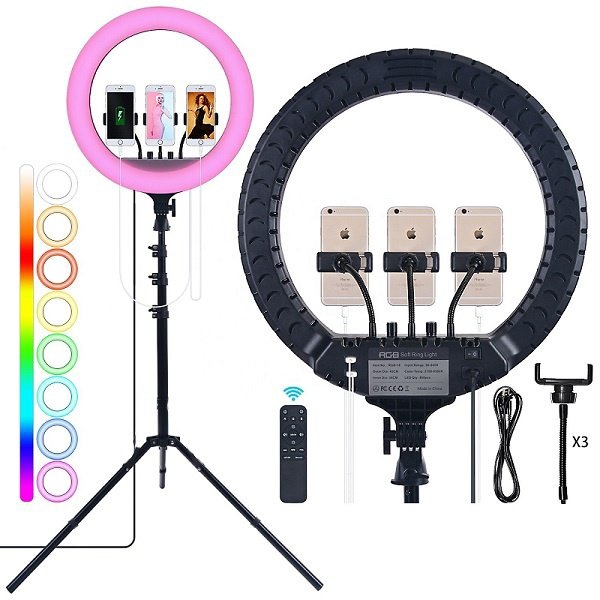 Кольцевая лампа RGB MJ56, 56 см купить,NaN