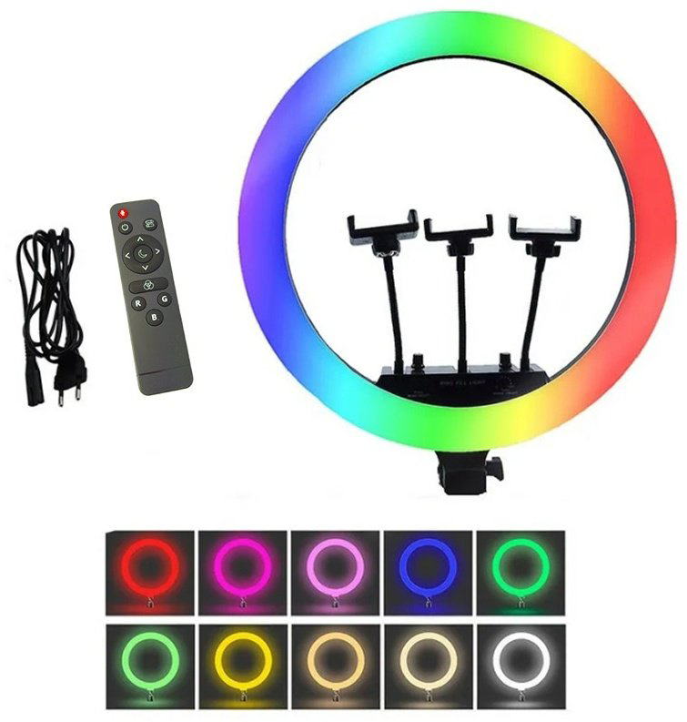 Кольцевая лампа RGB MJ56, 56 см купить,NaN
