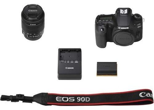 Фотокамера Canon EOS 90D Kit EF-s 18-55mm f/3.5-5.6 IS STM черный - ForteMarket Фотокамера Canon EOS 90D Kit EF-s 18-55mm f/3.5-5.6 IS STM черный купить,0