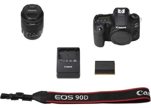Фотокамера Canon EOS 90D Kit EF-s 18-55mm f/3.5-5.6 IS STM черный купить,NaN