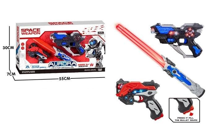 Игровой набор Space Weapon Бластер 2шт Световой меч  купить,NaN