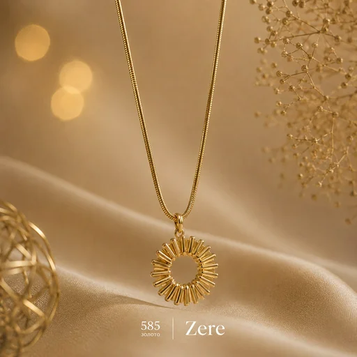 Цепочка Zere ZR100611 солнечный круг золото 50см 8.97гр