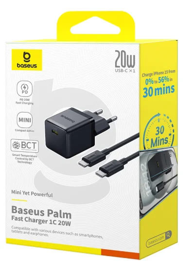 Адаптер питания Baseus Palm 1C 20W P10111602113-01 Black
