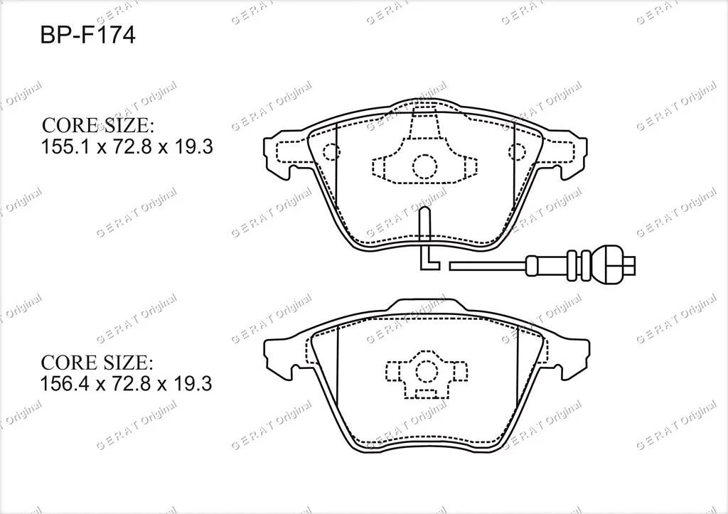 Колодки передние Gerat BP-F174N купить,7861