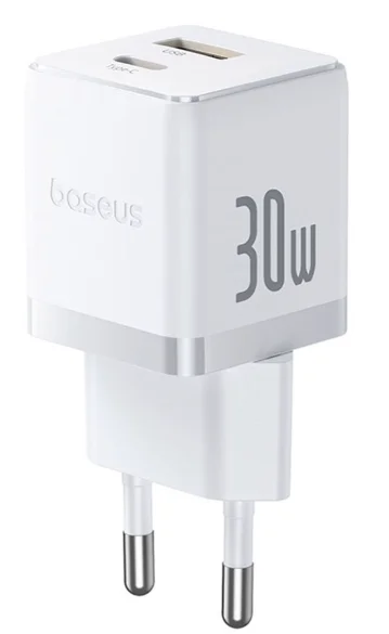 Адаптер питания Baseus Palm C+U 30W P1011160A213-01 White