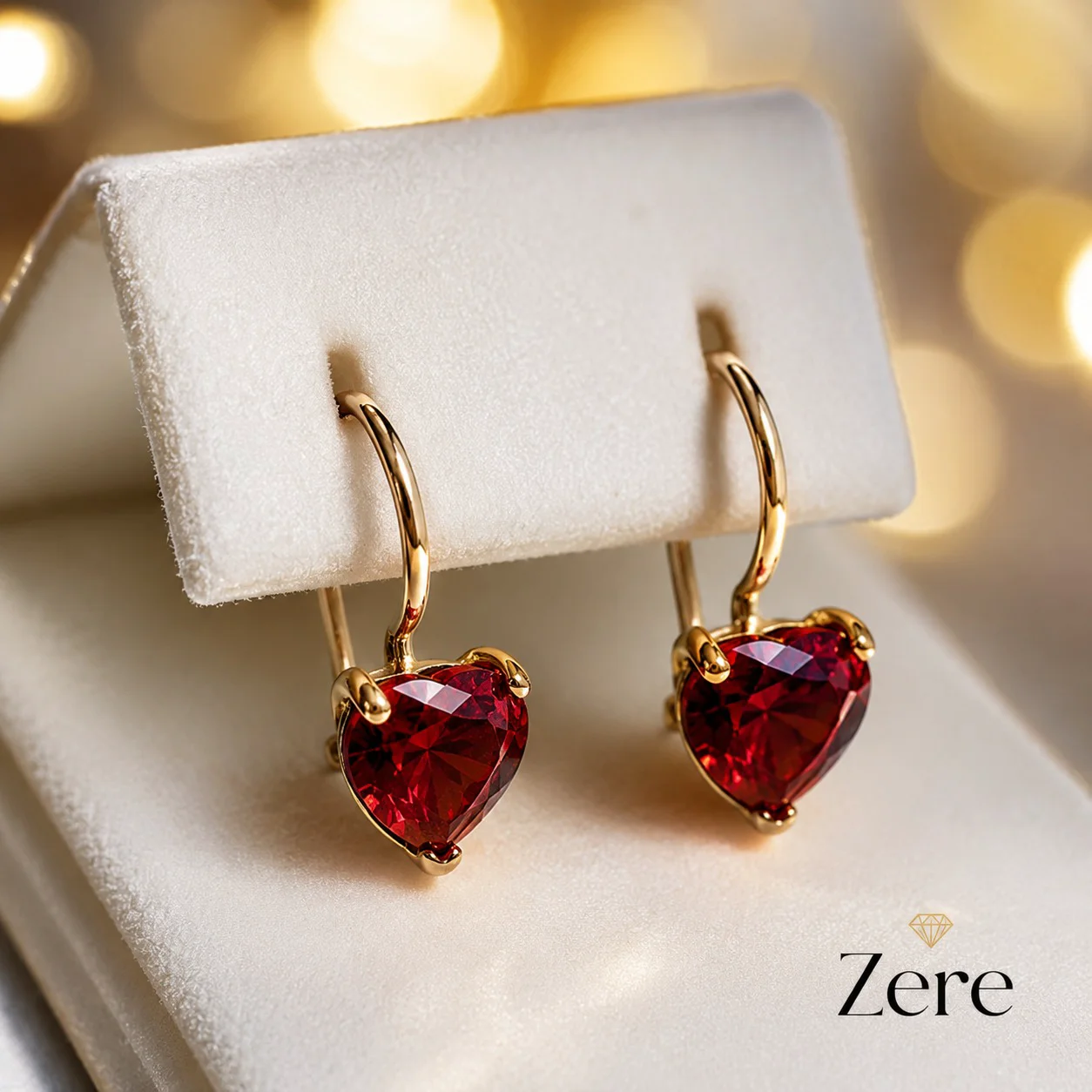 Серьги детские Zere ZR100629 сердце красное золото 0.89гр купить,70875