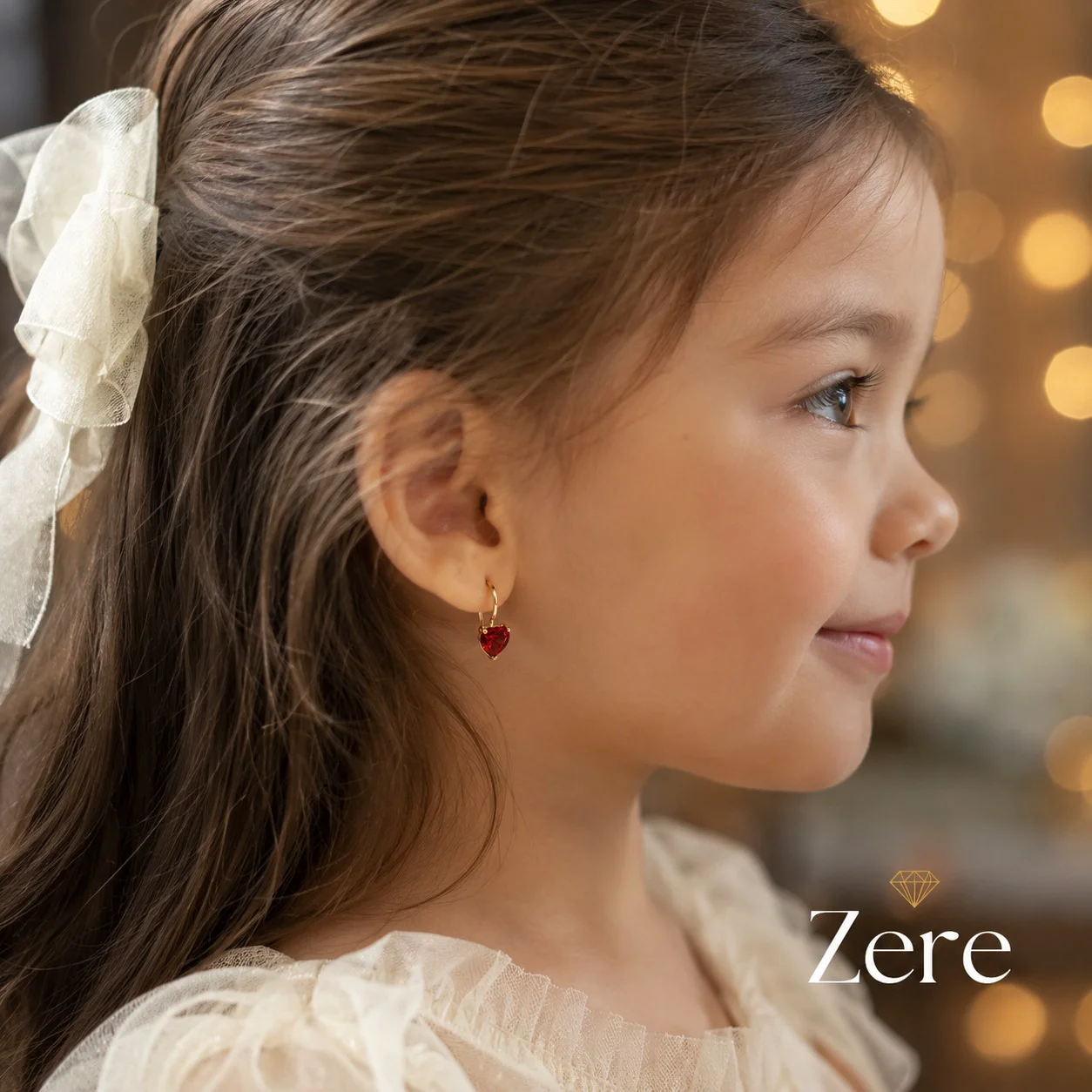 Серьги детские Zere ZR100629 сердце красное золото 0.89гр купить,70875
