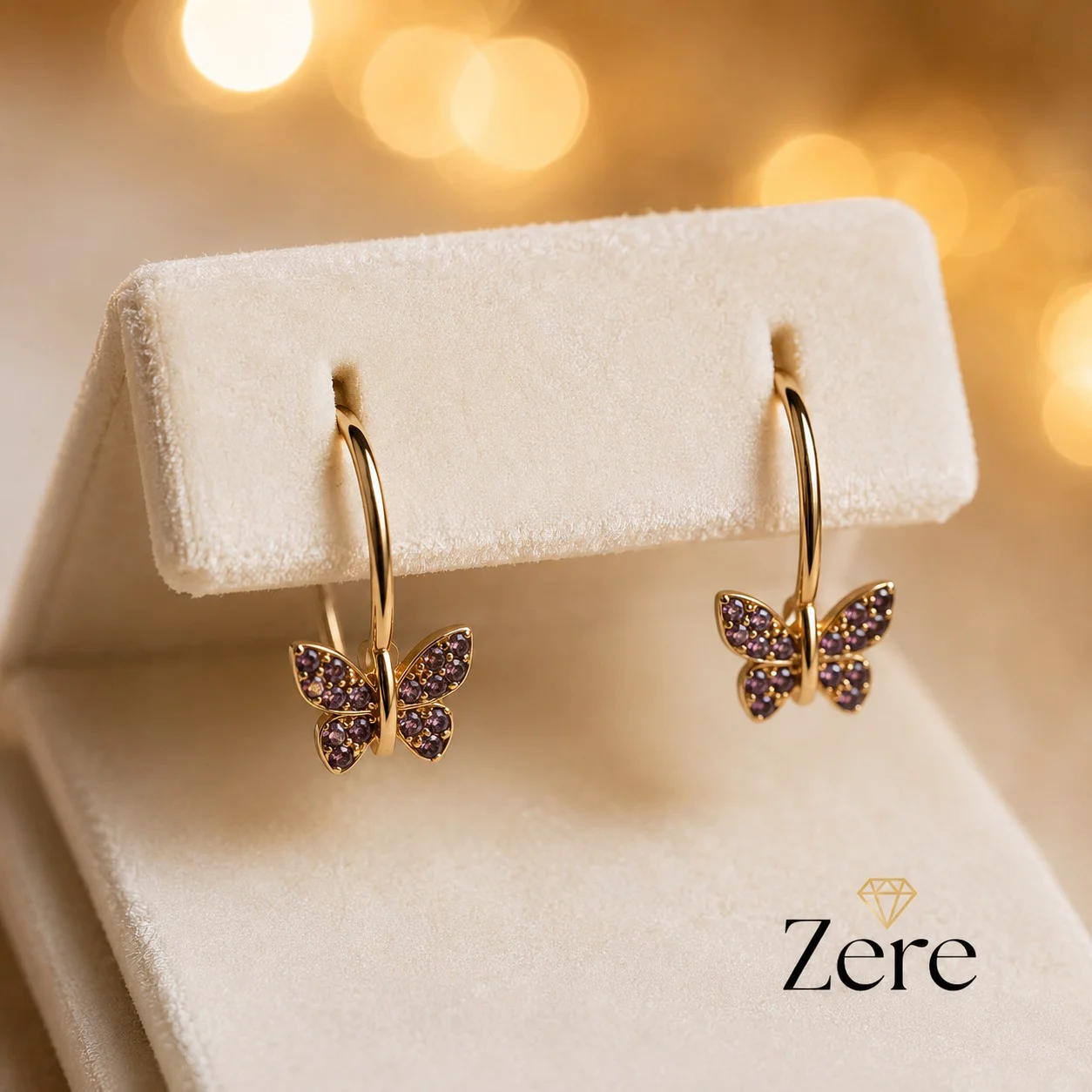 Серьги детские Zere ZR100633 бабочка красное золото 0.92 гр купить,73500