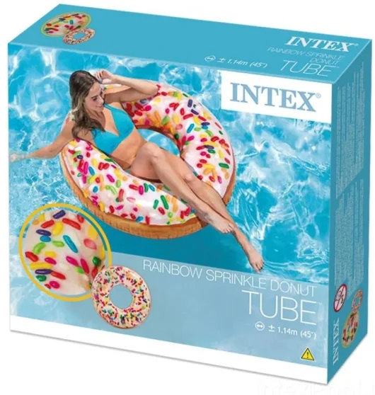 Надувной круг для плавания Intex Donut 56263NP розовый