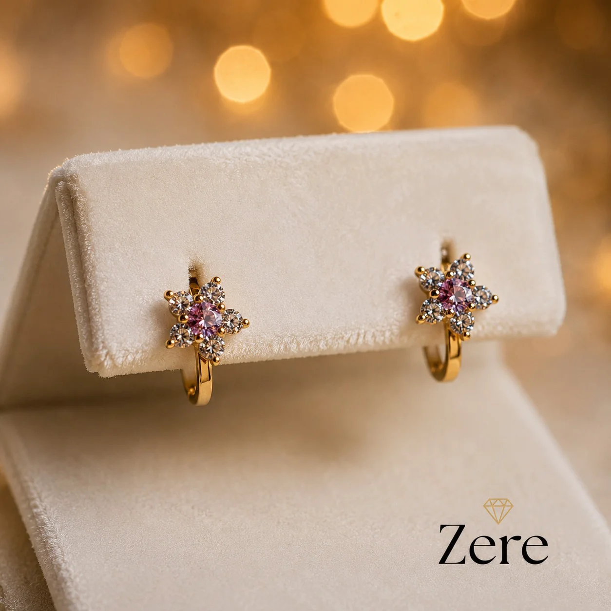 Серьги детские Zere ZR100634 цветок красное золото 1.13гр купить,91875