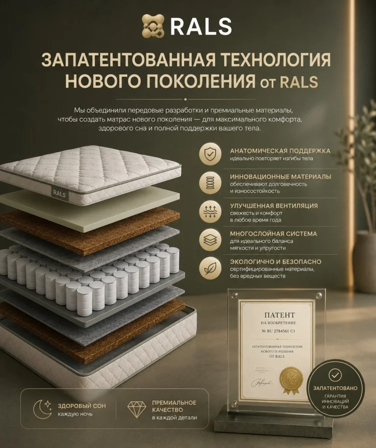 Матрас Rals 727 Vip 90x200x22см купить,NaN