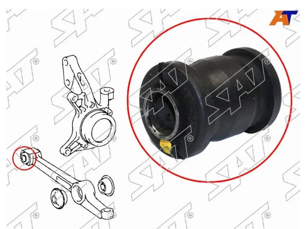 Сайлентблок рычага подвески SAT ST-48654-32040 черный купить,1859