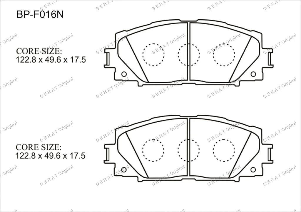 Колодки передние Gerat BP-F016N купить,6260