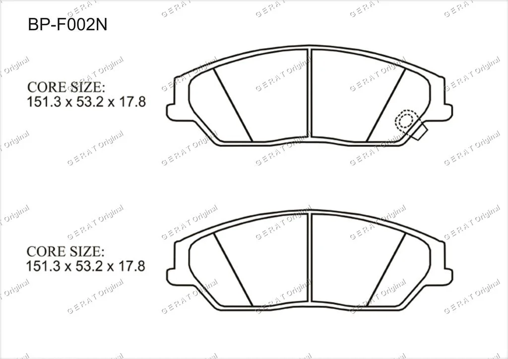 Колодки передние Gerat BP-F002N купить,6104