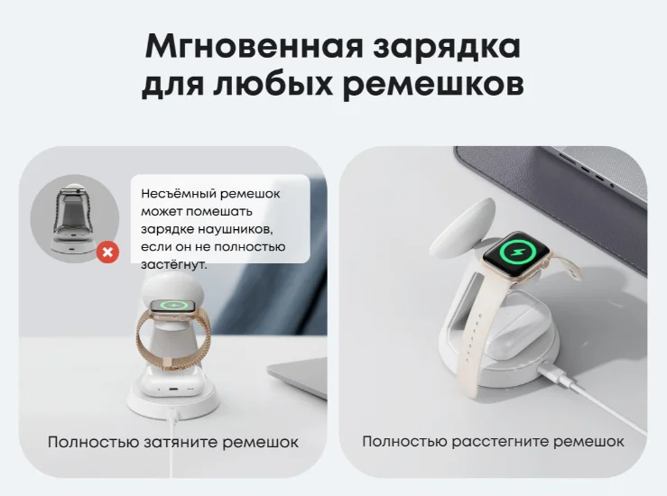 Беспроводное зарядное устройство Anker MagGo B25M4G21 15W белый купить,54440