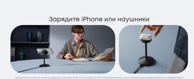 Беспроводное зарядное устройство Anker MagGo A25X1H11 15W черный купить,NaN